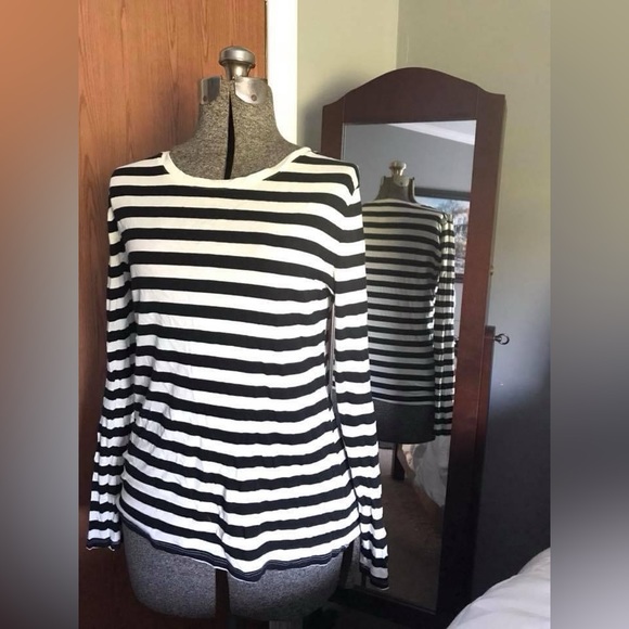 Meilani Stripe Ruffle Trim Long Sleeve Top main image 1